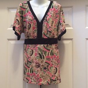 Style and Company pretty print tunic top size XL
